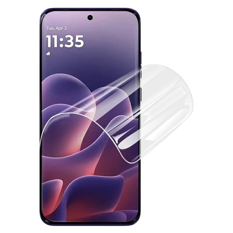 Folie Silicon Ecran pentru Motorola Signature, Silicon Hydrogel Regenerabil, Flexible Hydro-Crystal, Protectie Completa, Full Glue, Instalare usoara, Set complet pentru Instalare