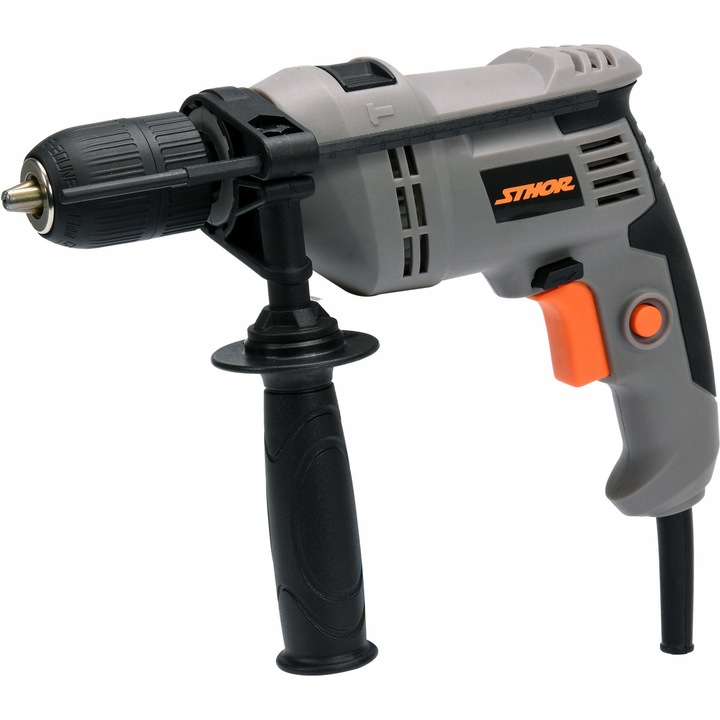 Masina de gaurit cu percutie Sthor, 710W, 3m cablu, 3000 RPM, gri/negru