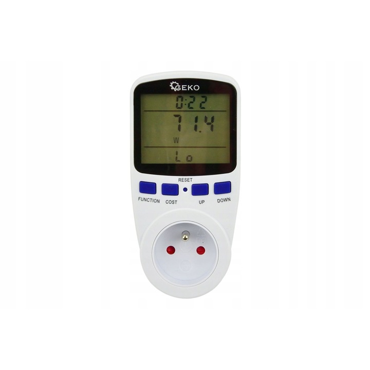 Geko mérőműszer, wattmérő, 3600W, 16A, LCD