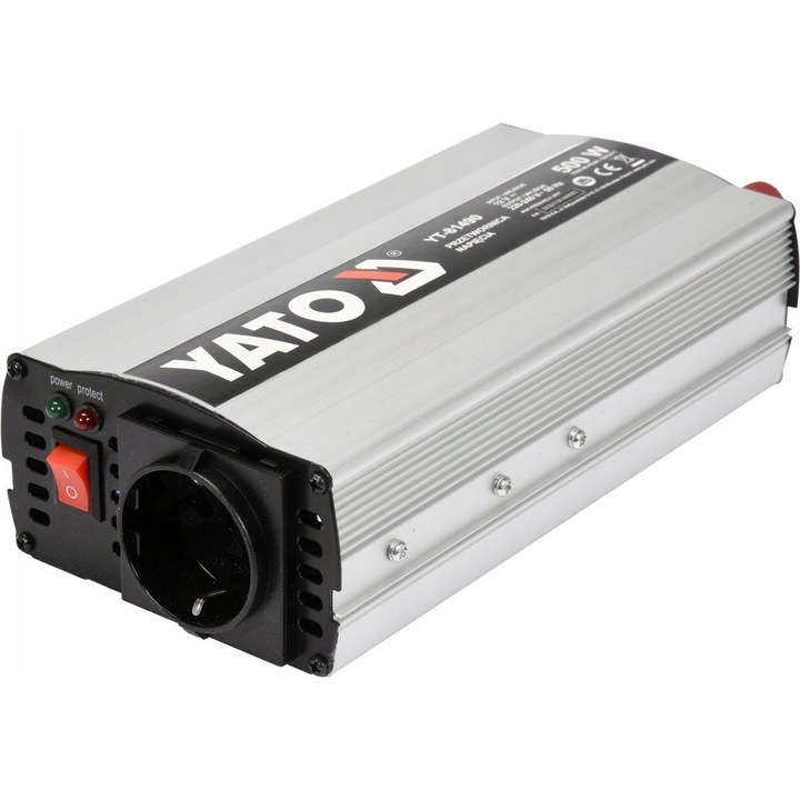Invertoare auto Yato 12V la 230V 500W, protectie termica, 2x32A