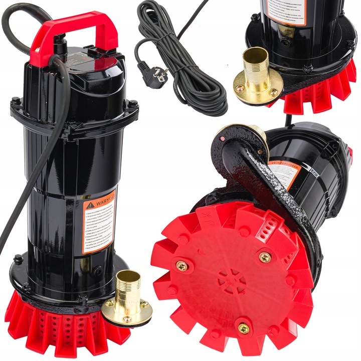 RED TECHNIC RTPDSR0072 merülő szivattyú, tiszta és szennyezett vízhez, szűrővel, 650 W, 8000 l/h, fekete/piros, 1 hüvelykes csatlakozás