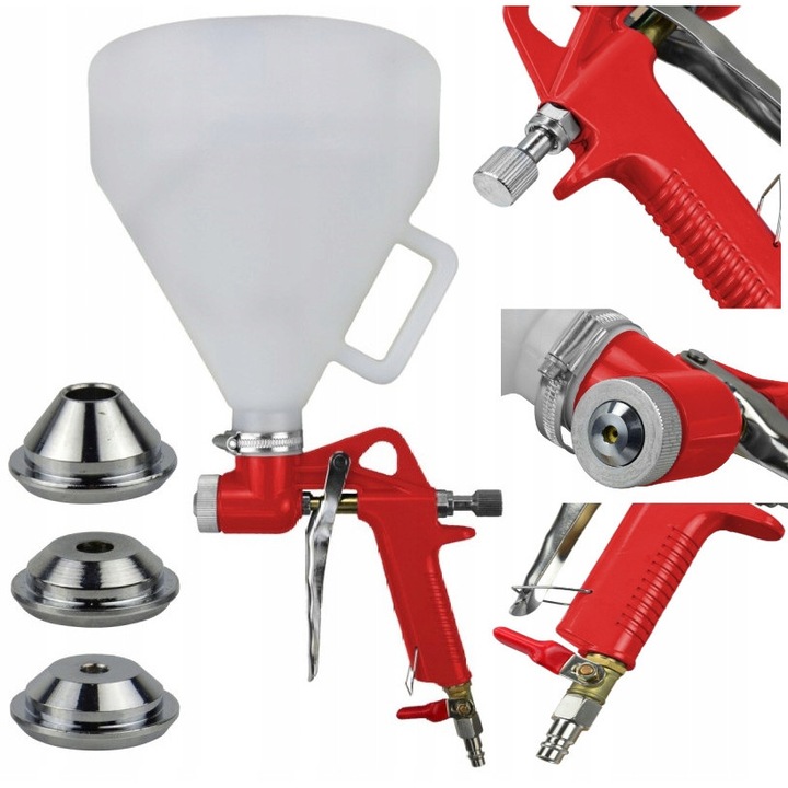 Pistol de tencuit si vopsit Kraft&Dele KD10259, 5L, 3 duze, pneumatic, 4/6/8mm