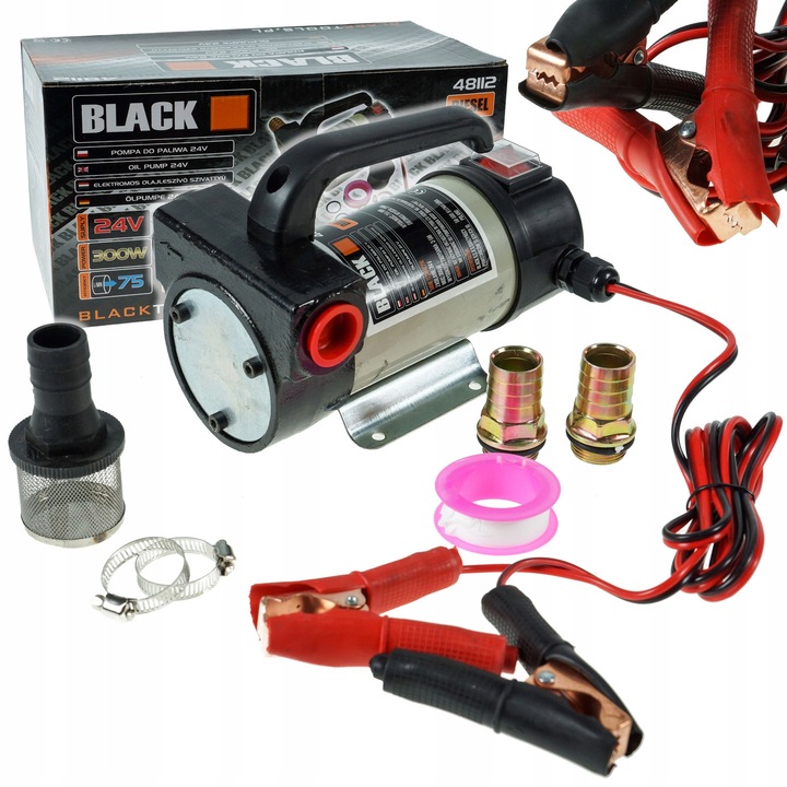 Üzemanyag- és olajszivattyú 12V Black, 50l/perc, 180W, 3/4"