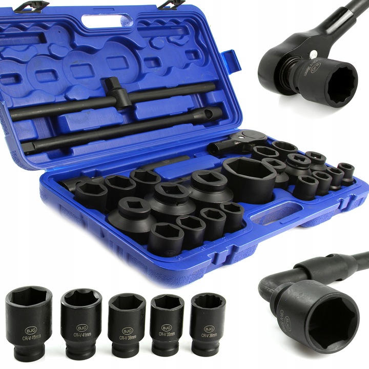 Set chei tubulare impact BJC 26 piese crom-vanadiu 3/4" 1" in valiza