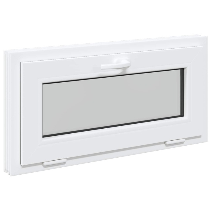 vidaXL Pinceablak RISOR 80 x 40 cm PVC és Üveg Fehér 42047264