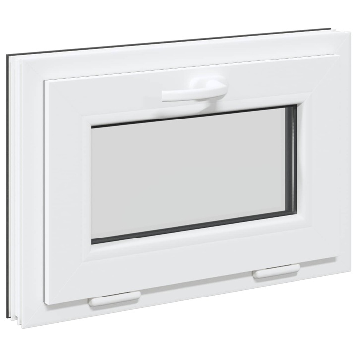 vidaXL Pinceablak RISOR 60 x 40 cm PVC és Üveg Antracitszürke 42047304