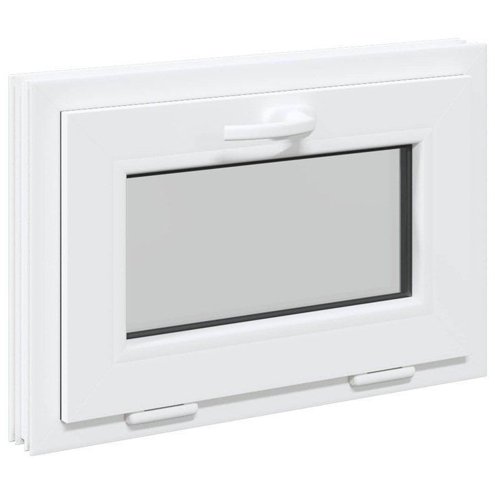 vidaXL Pinceablak RISOR 60 x 40 cm PVC és Üveg Fehér 42047263