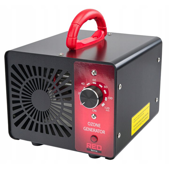 Generator de ozon RED TECHNIC, 60 000 mg/h, 155W, cu timer, negru/rosu