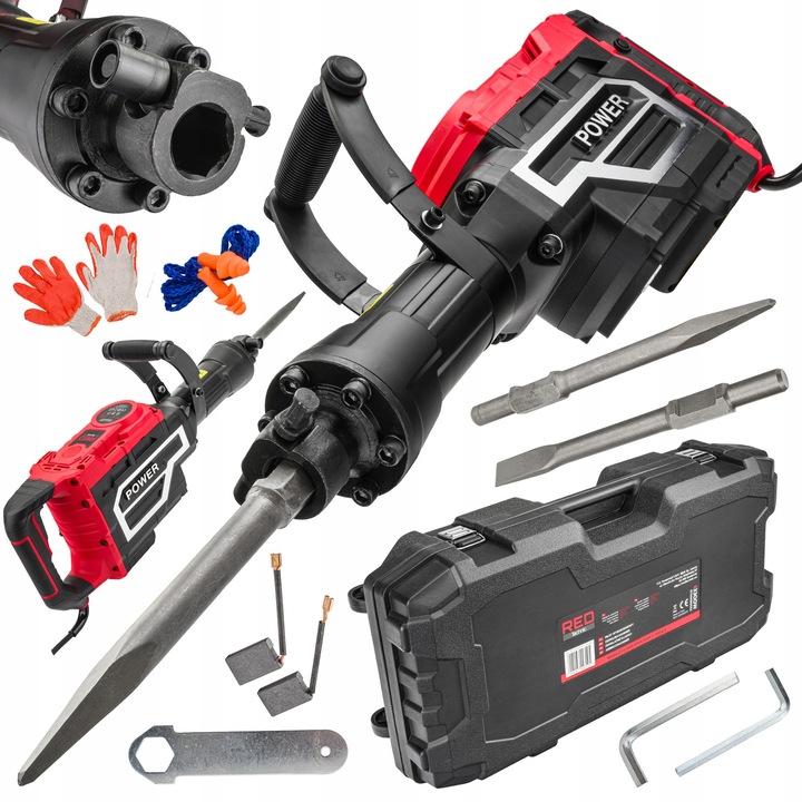 Ciocan demolator RED TECHNIC 3300W, 70J, HEX 30, cu valiza