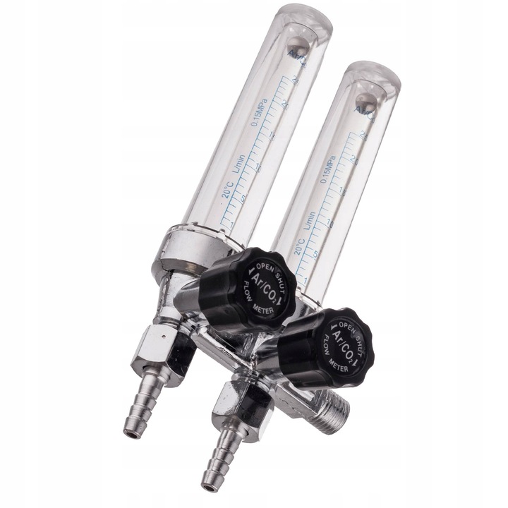 Dupla TC Technic rotaméter AR/CO2 reduktorokhoz, 7,5mm, 17cm