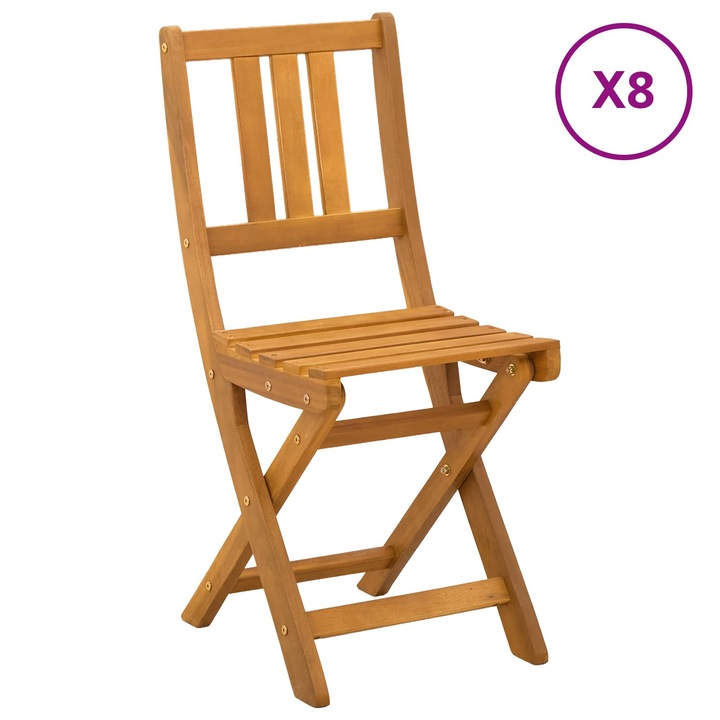 Set Scaune Bistro pentru Exterior 6 pcs vidaXL, Alb crem 38 x 46 x 85 cm