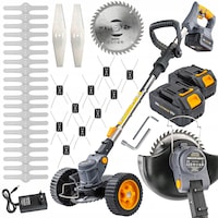 Trimmer electric Powermat PM-PKA-4AHM, set 2x acumulator 4Ah, 21V, roti, lungime reglabila