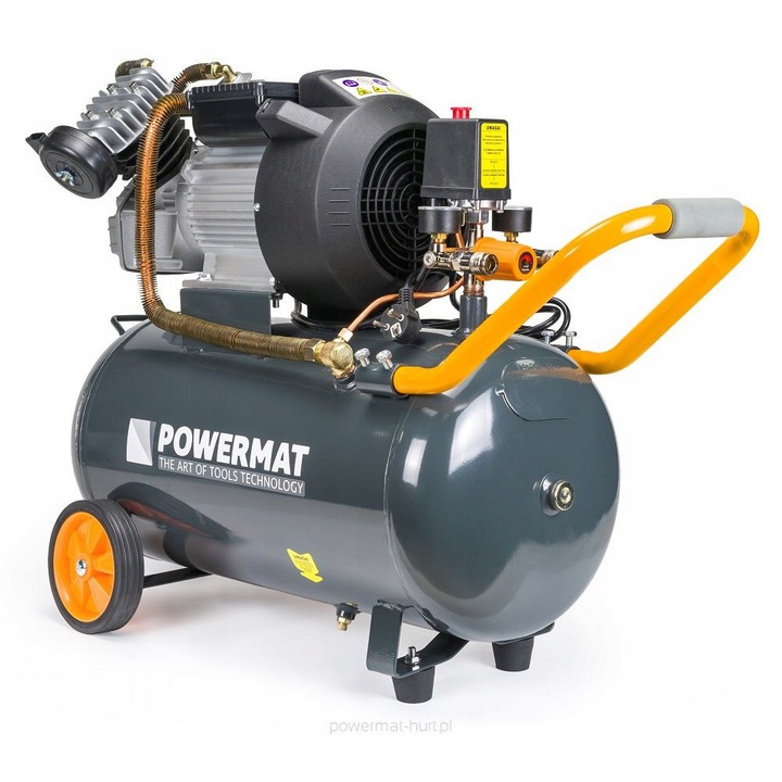 Compresor mobil cu ulei Powermat 50L, 8 bar, 392L/min, 230V
