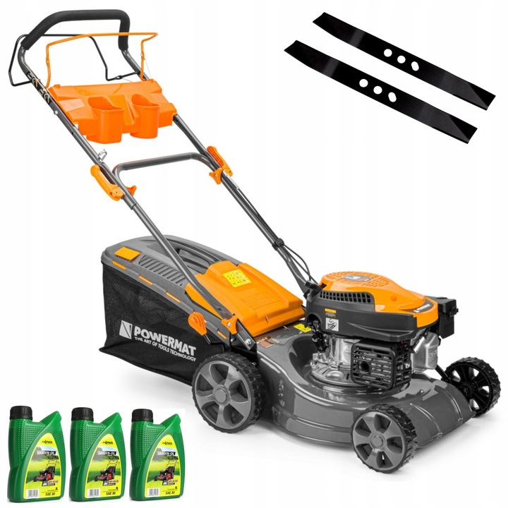Powermat PM-KSS-5S önjáró fűnyíró, 5 LE, 40L, 406mm, 149cc