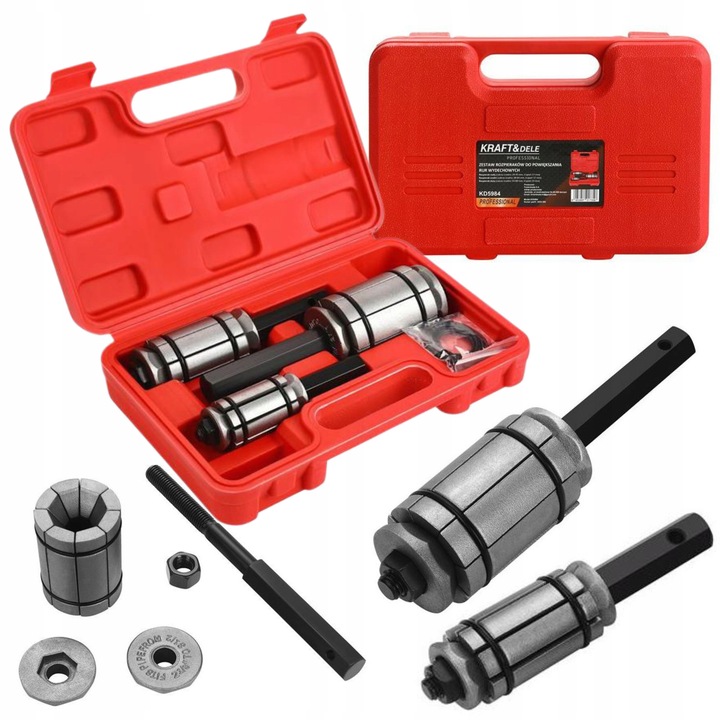 Set de expanderi pentru tevi de esapament Kraft&Dele KD5984, 3 piese, dimensiuni diferite, cu valiza de transport