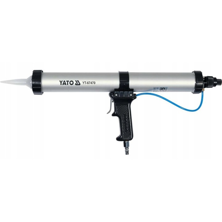 Pistol pneumatic pentru aplicarea maselor groase Yato, 600 ml, aluminiu, 15'', argintiu/negru