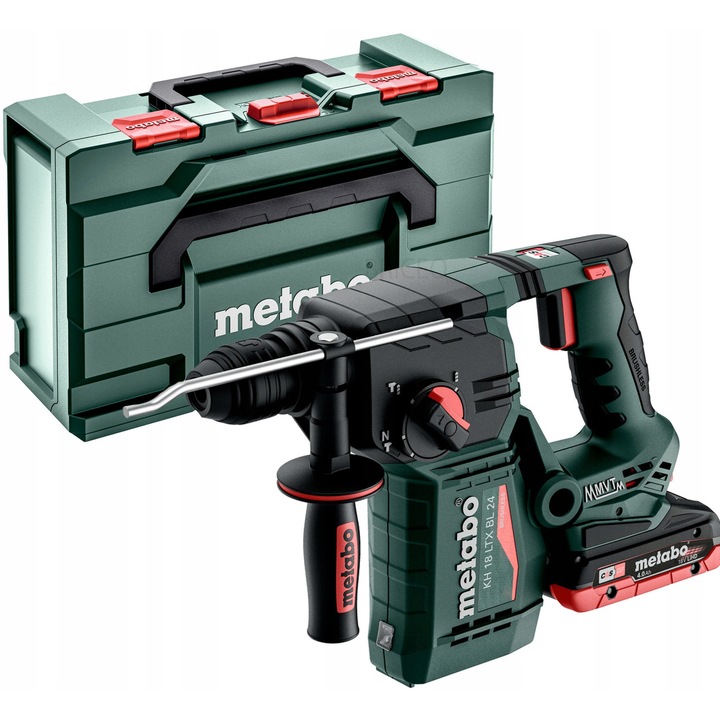 Ciocan Metabo KH 18 LTX BL 24, 2x4Ah, 18V, compact, fara perii, 3 functii, 24mm, 30mm, 13mm