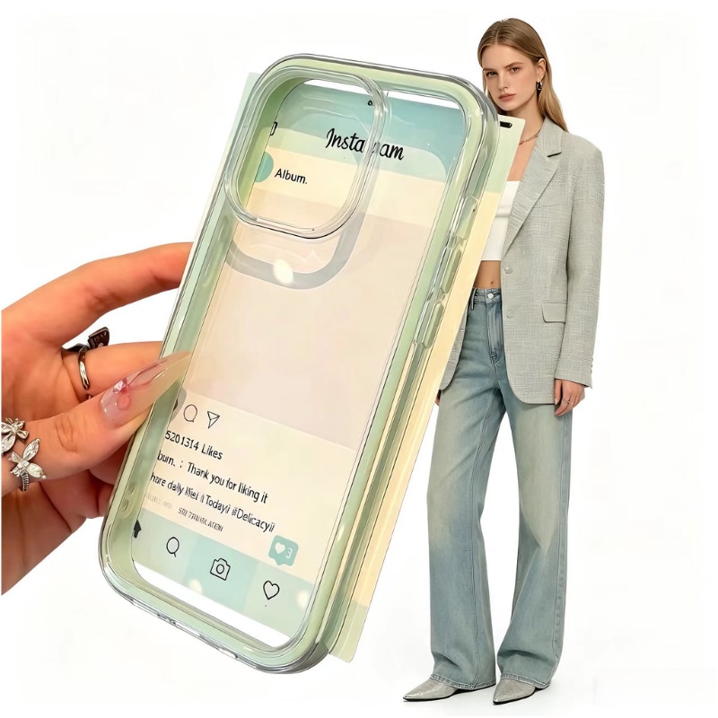 Husa Silicon Premium Compatibil cu iPhone 16 Pro Max, Protectie 360° Rezistent la Socuri, Transparent, Verde Menta