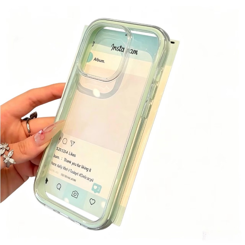 Husa Silicon Premium Compatibil cu iPhone 16 Pro Max, Protectie 360° Rezistent la Socuri, Transparent, Verde Menta