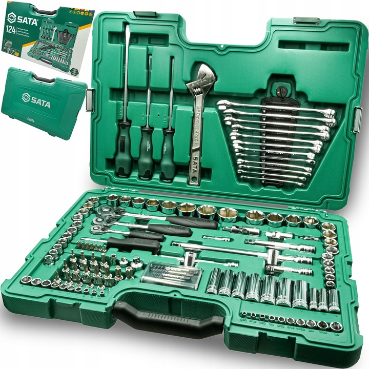 Set unelte SATA, 12 chei, 3 adaptoare, 1 valiza