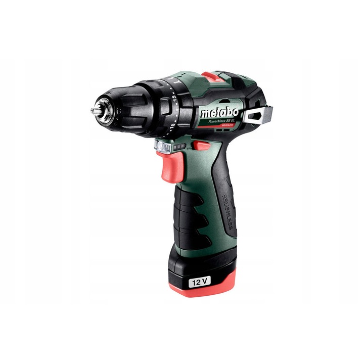 Masina de gaurit si insurubat, Metabo PowerMaxx SB BL, 12V, 2 acumulatori Li-Power, 38 Nm, LED, set