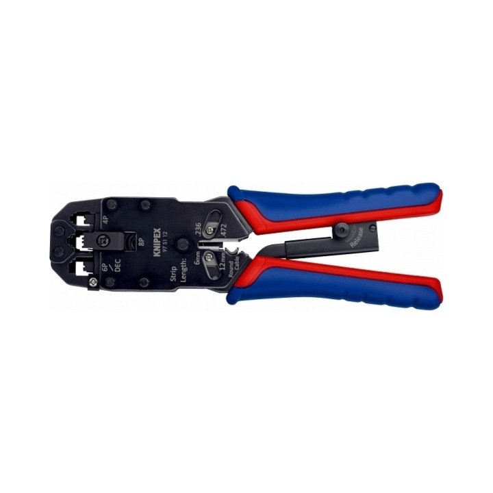 Клещи Knipex за кримпване на Western конектори 4-6-8 полюса, стомана, 0.5кг
