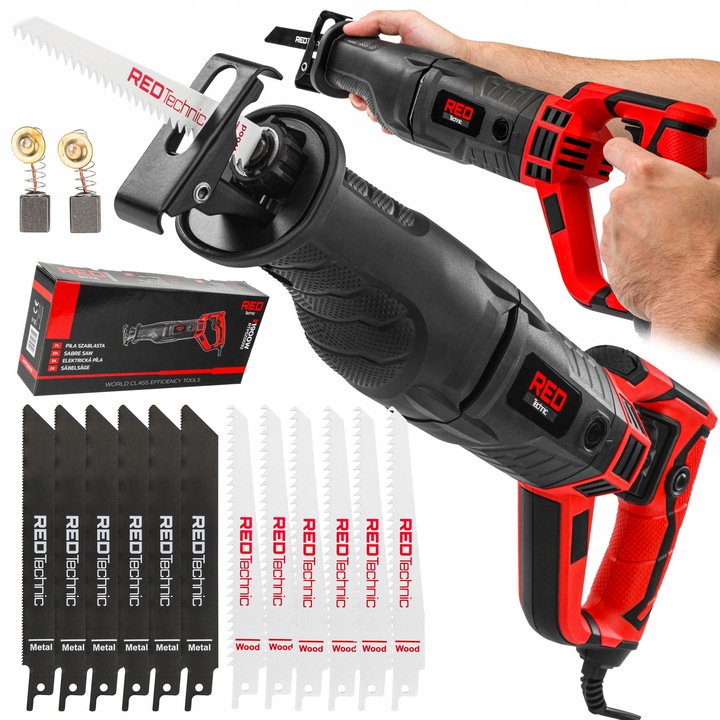 Elektromos fűrész, RED TECHNIC, 1800W, 12 penge, forgatható, 230V, 0-3000 ford./perc