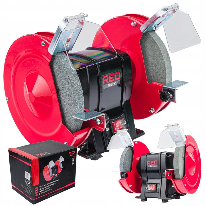 Red Technic asztali köszörű 1700W, 2x 200mm-es kő, 2950 ford./perc, súly 8,2kg