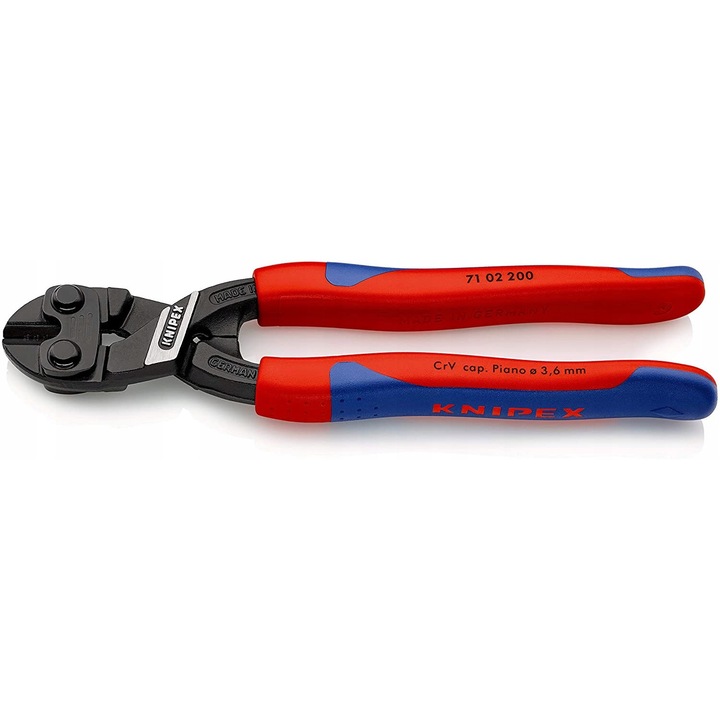 Clesti de taiat Knipex, model Cobolt, 200mm, pentru taierea firelor moi si dure, culoare neagra, set