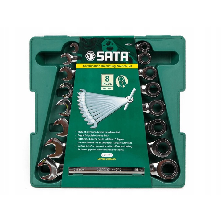 Set 8 Chei Plasko-Oczkowe cu Grzechotka SATA, 8-19mm, organizator plastic