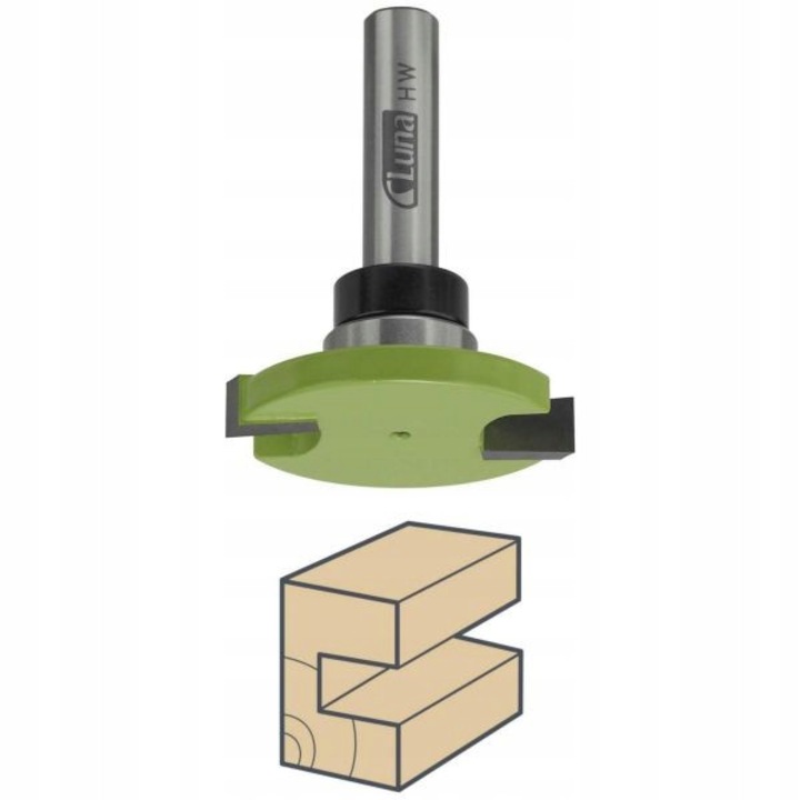 Freza disc / freza circulara pentru caneluri Luna 210050803, 36/3/8.5/43 mm, cu placute din carbura, cu rulment 19x8mm, verde, 1 buc
