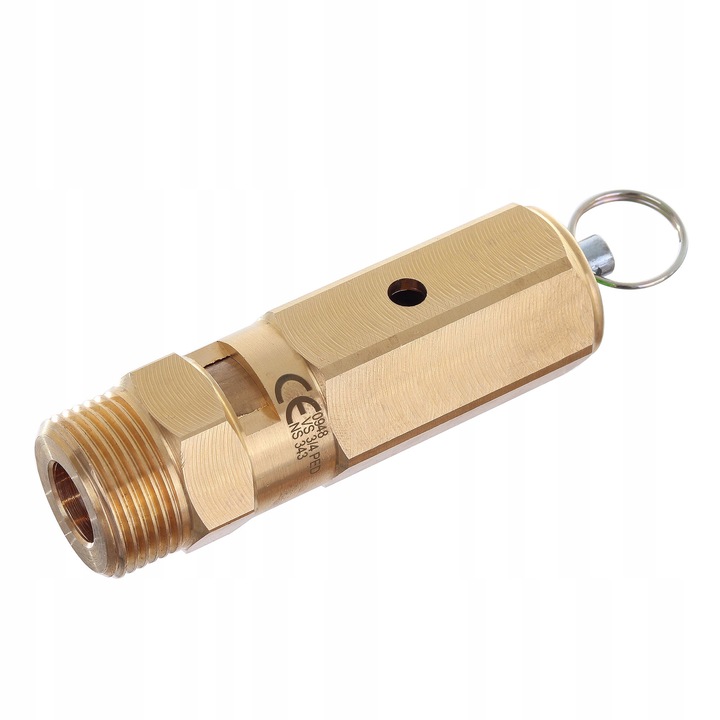 Airtek 3/4" 13 bar biztonsági szelep, sárgarézből, magasság 87mm, CE PED tanúsítvánnyal