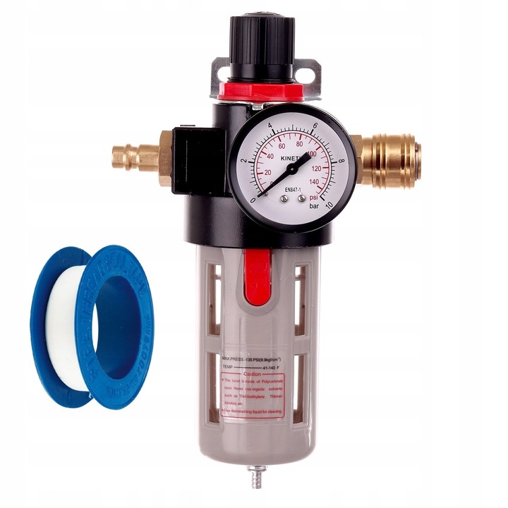 Filtru de aer cu reductor BFR4000 1/2", 40 microni, 200mm, 80ml, set complet