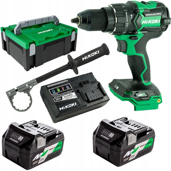 Masina de gaurit si insurubat HiKOKI DS36DC, 155 Nm, 36V, 2x5Ah, cu acumulatori Multivolt, in cutie HITSYSTEM