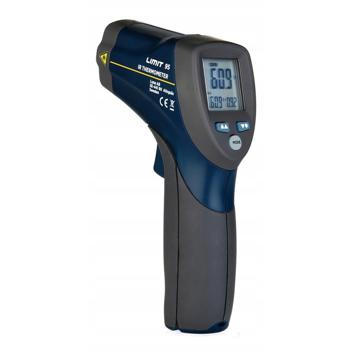 Limit IR 95 érintésmentes hőmérő, hőmérsékletmérés -50C-tól 550C-ig, 2 lézer, 43x146x104mm
