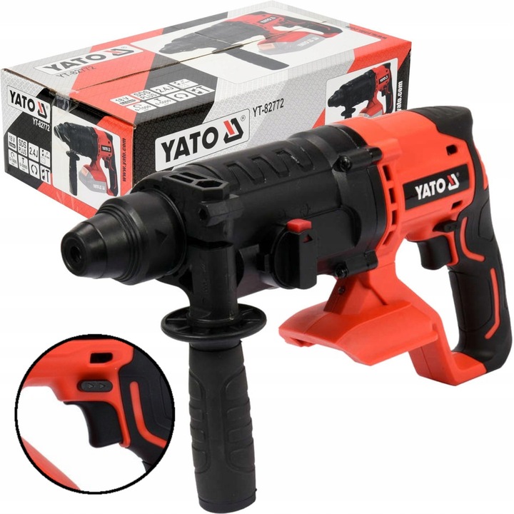 Ciocan rotopercutor Yato SDS+ 18V, 2x4Ah, 24mm, 2,4J