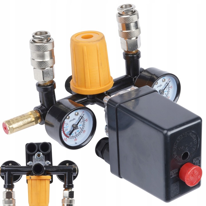 Пълен пресостат за компресор Powermat PM-KO-24T 50T-V2, 6-8 bar, 230V, 0,7 kg