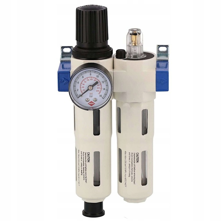 Reductor de presiune cu separator de apa si lubrifiant Airpress 1/4", 0,5-12 bar, 16 bar max, 1000l/min, 43ml