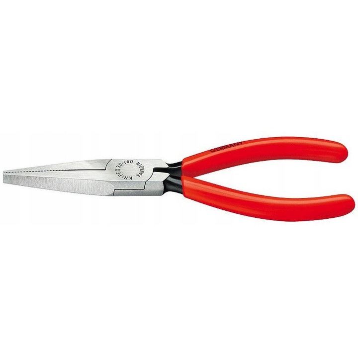 Knipex lapos hosszú fogó 160mm, recézett felületek, króm-vanádium, műanyag markolat