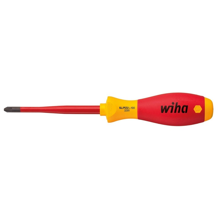 Отвертка Wiha SoftFinish electric PZ2 100mm изолирана slim fix, 218x36mm, 96g