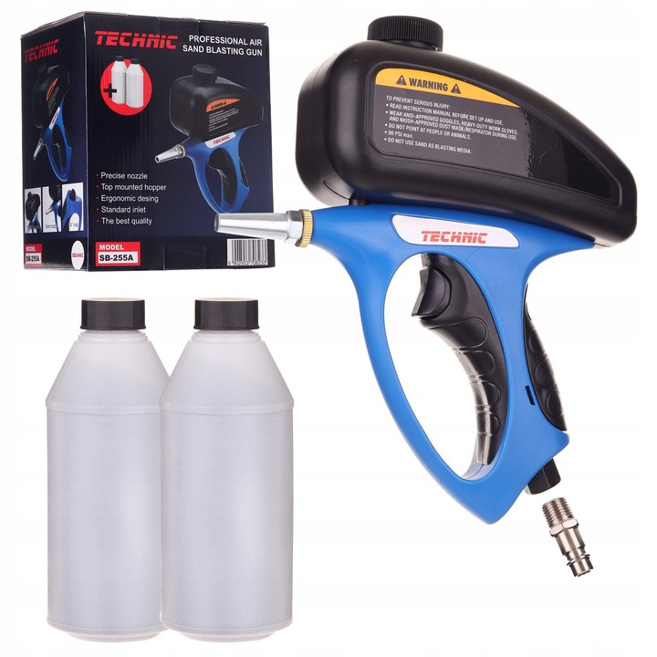 Set Pistol de Piaskare Pneumatic TC Technic, 2kg Corund, 5mm, 21x24cm