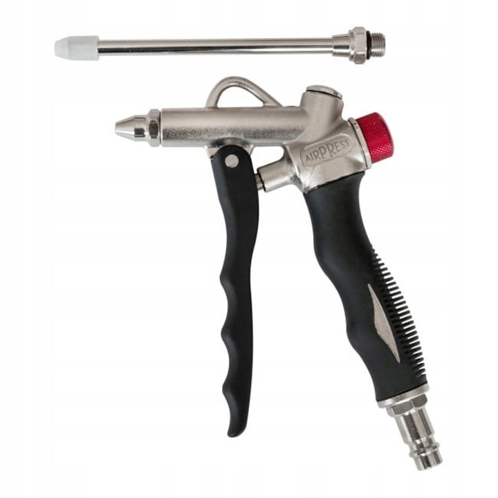 Pistol de suflare Airpress cu reglaj, 0-10 bar, set cu duza, 10cm