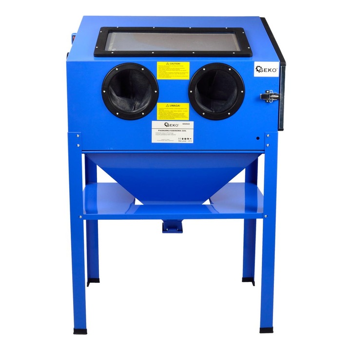 Homokfúvó kabin 220l, 4 kerámia fúvóka, megvilágítás, 930x1380x560mm, komplett készlet