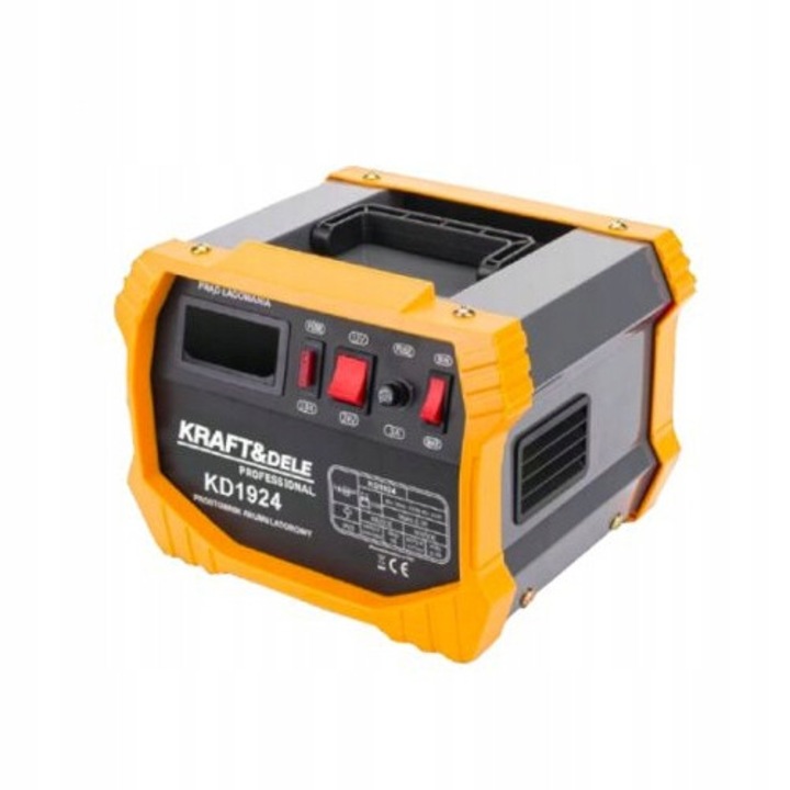 Incarcator automat pentru acumulator Kraft&Dele KD1924, 12/24V, cu afisaj mod incarcare si protectie la supratensiune, galben/gri, 5kg