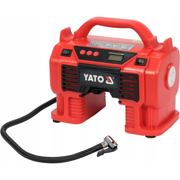 Compresor auto Yato 18V 11 bar 21 l/min, fara acumulator, cu accesorii pentru diverse aplicatii