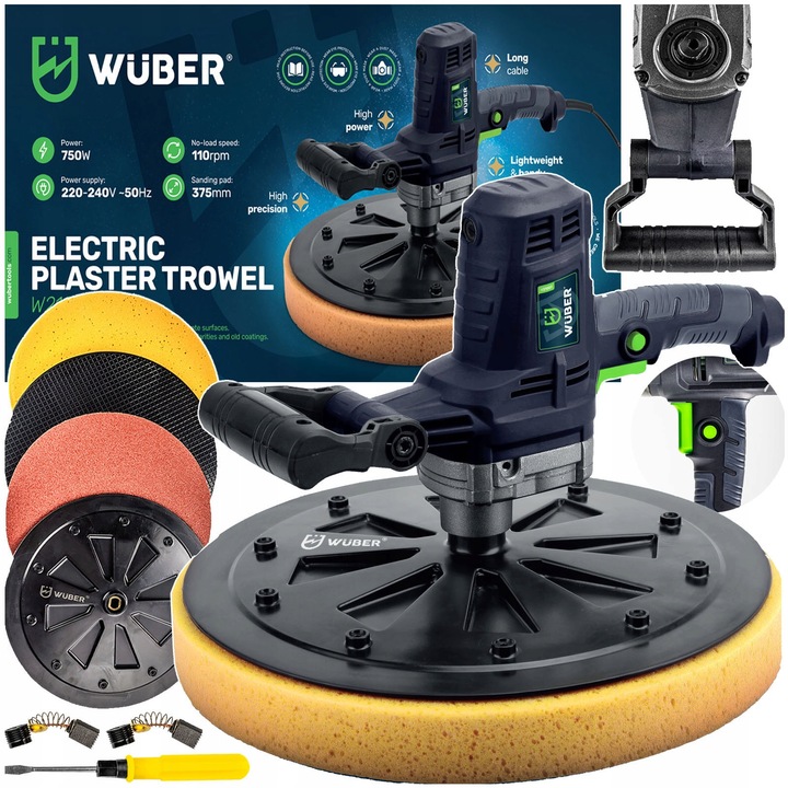 Машина за шлайфане и финиширане Wuber W21007, 750W, 375мм, 3 диска, 4,5кг
