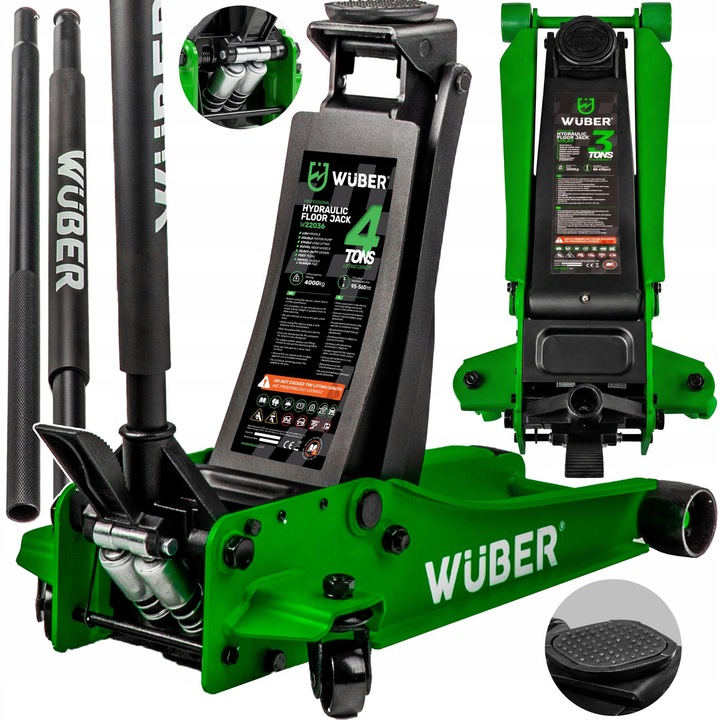 Wuber 4T hidraulikus autóemelő, 95-560mm, kettős pumpás rendszer, 42kg