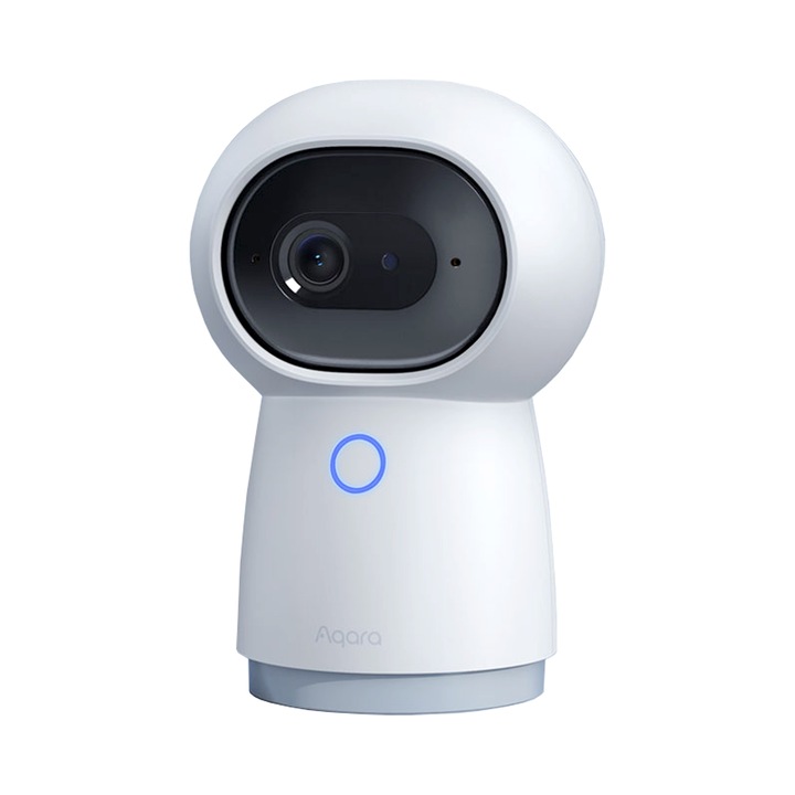 Aqara CH-H03 IP kamera, Zigbee 3.0 hubbal, 2K (2304×1296) 360°-os forgatással és döntéssel, éjjellátó és AI arcfelismerés, microSD akár 128GB, Fehér, 1 db