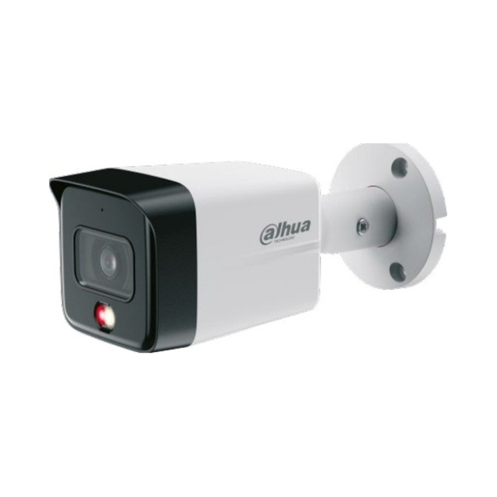 Камера IP Dahua IPC-HFW1839TC-A-IL, 8.3 Mpx, 4K UHD, Smart Dual Light, бял + черен, 173x70x70mm