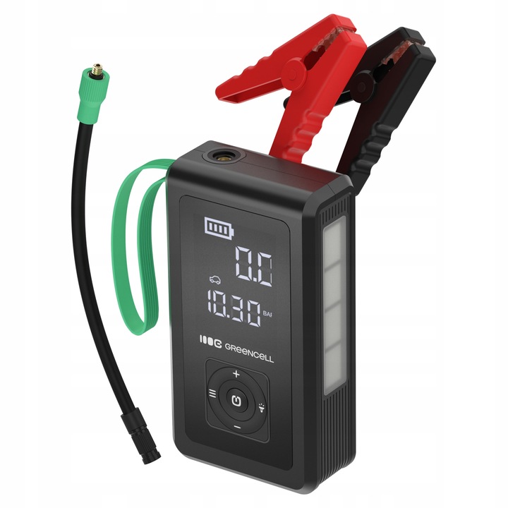 Booster auto Green Cell PowerBoost Air 8000mAh 500A, compresor, negru, 180x98x48mm